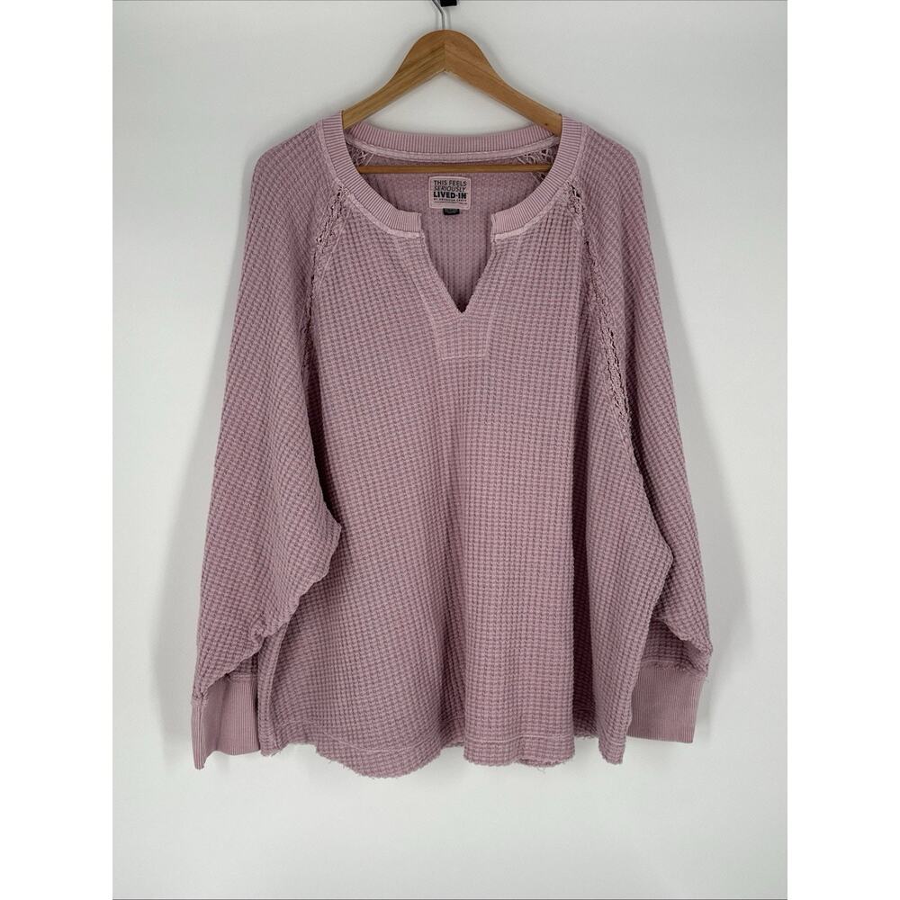 This Feels Seriously Lived-In Sweater Womens XL Waffle Pullover American Eagle